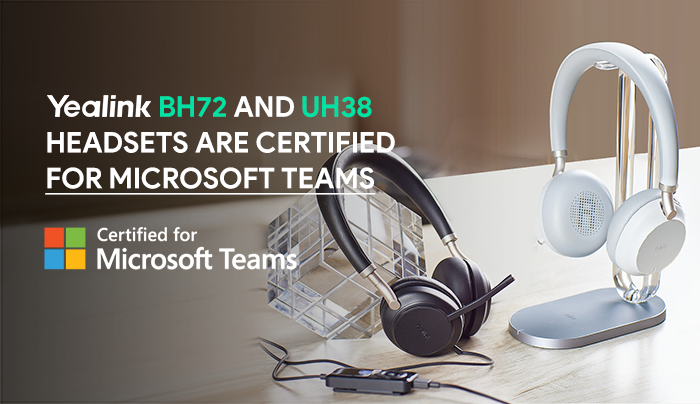 Гарнитуры Yealink BH72 и UH38 сертифицированы для Microsoft Teams
